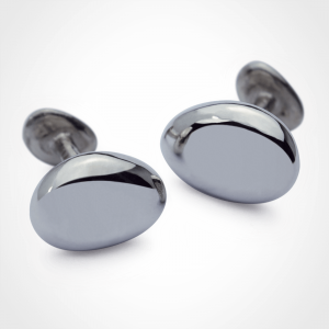 Pebble cufflinks "Classic" version in 18 carat white gold