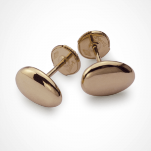 Pair of pebble earrings in 750 pink gold rhodium plated.