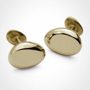 Pebble cufflinks "Classic" version in 18 carat yellow gold