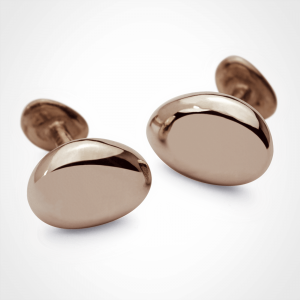 Pebble cufflinks "Classic" version in 18 carat pink gold