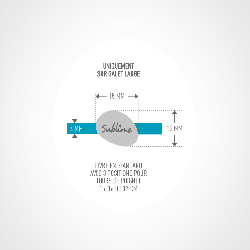 Dimensions du bracelet galet "Sublime" de la marque LA PLÀIA.